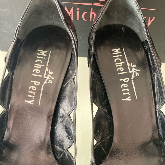 NEW Michel Perry leather SHOES/pumps,heels 8-8.5 US/ 38.5 ITALY - Picture 5 of 13